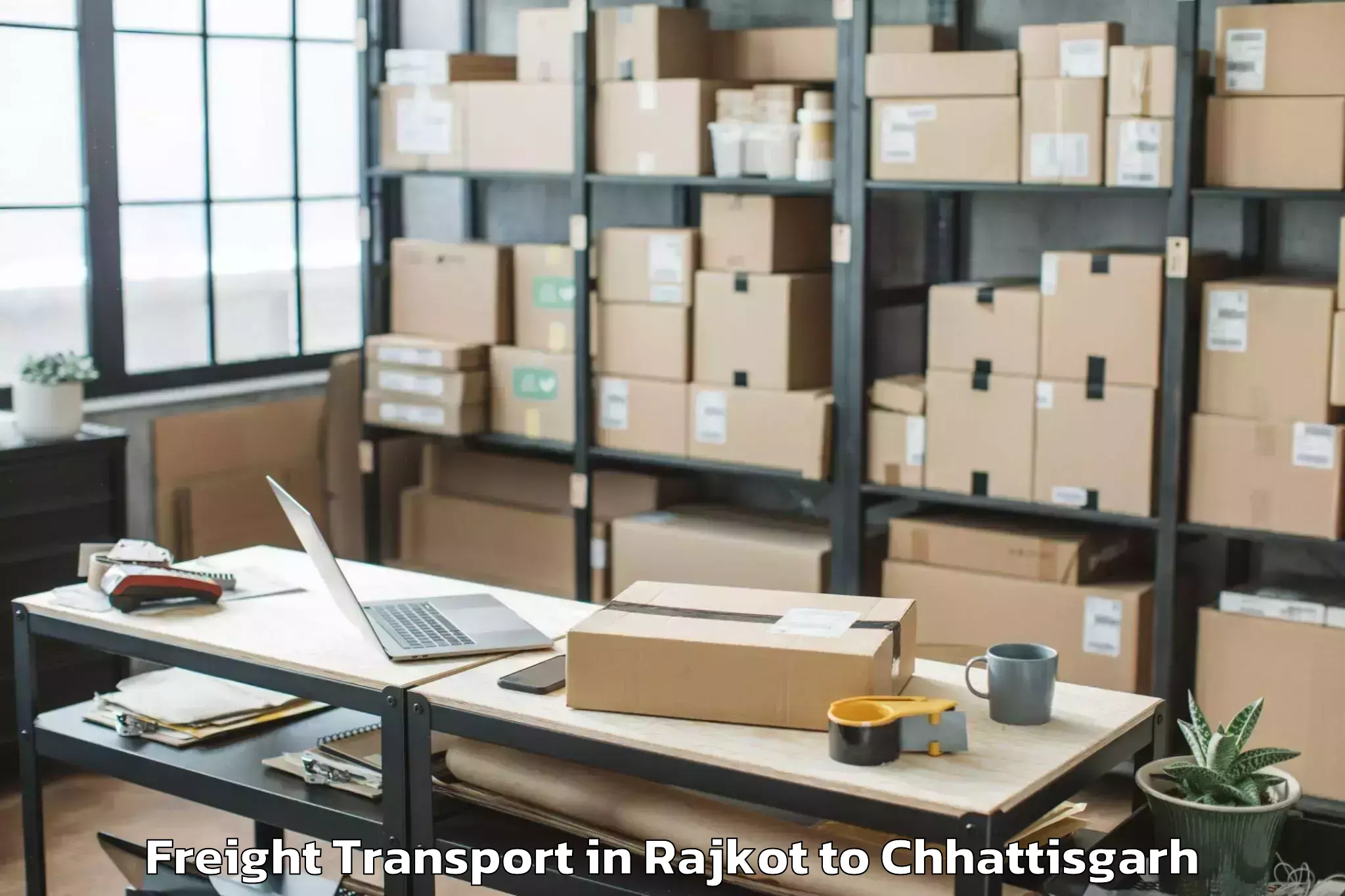 Hassle-Free Rajkot to Gandai Freight Transport